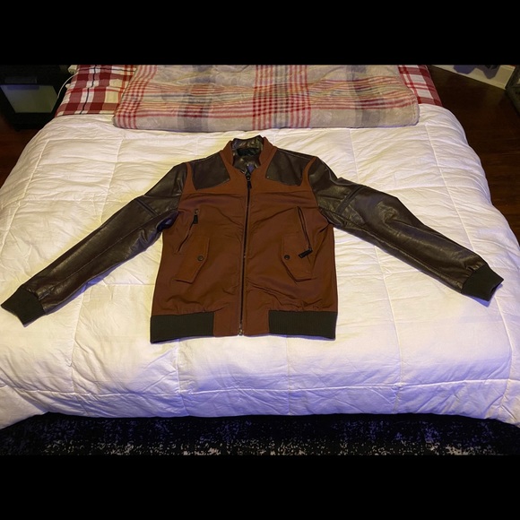 Zara Men’s Large Brown Faux Leather Jacket - Picture 5 of 5